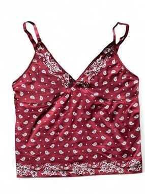 Simons Burgundy Paisley Satin Cami
